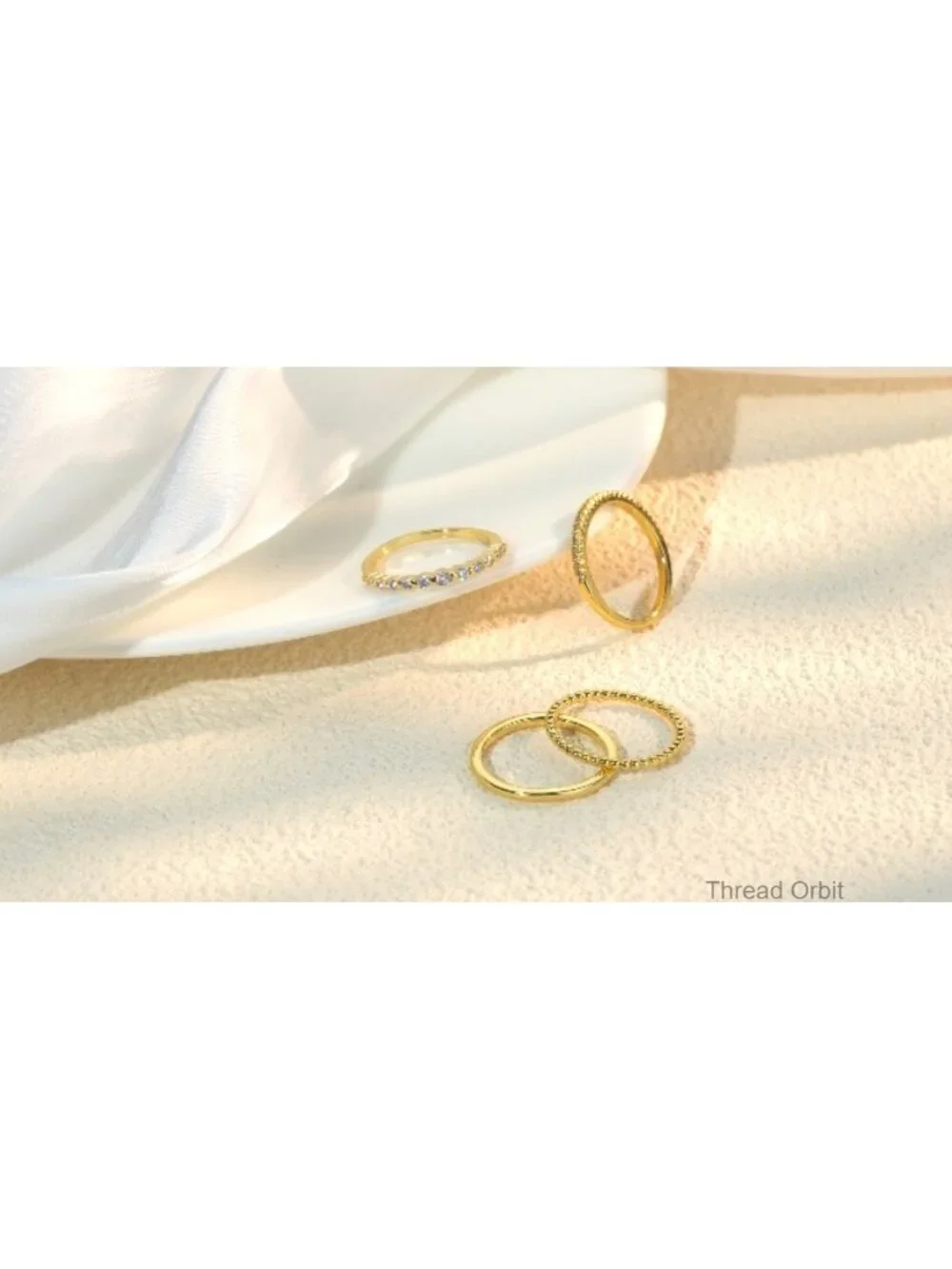 14K Gold Plated Stackable Rings Set Dainty Cubic Zirconia Non Tarnish Rings for